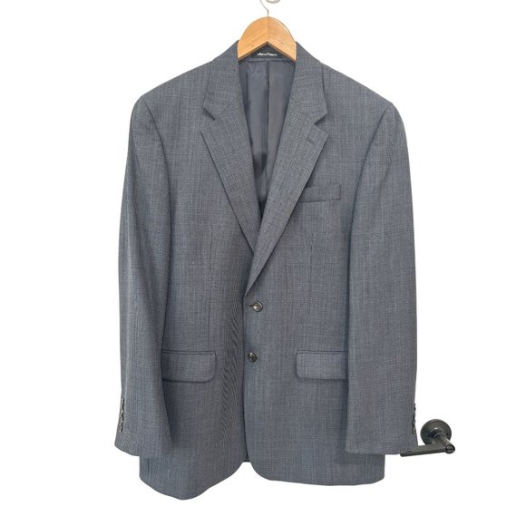 Lauren Ralph Lauren Wool Suit Blazer Jacket Men's 42L Micro Hounstooth Navy NWOT